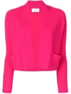 ALLUDE ALLUDE RIBBED CARDIGAN - PINK,18201113212636685