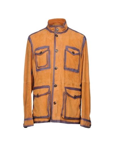 Tod's Painted Suede Field Jacket In Tan
