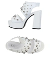 CULT CULT WOMAN SANDALS WHITE SIZE 8 SOFT LEATHER,11420623RQ 5
