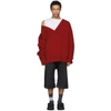 RAF SIMONS Red Classic Oversized Sweater,181-821-50002