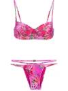 AMIR SLAMA ROSE PRINT BIKINI SET,1024912400586