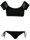 Amir Slama Woven Bikini Set In Preto