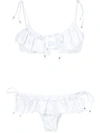 Amir Slama Ruffled Bikini Set In Red