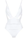 Amir Slama Deep V-neck Swimsuit In White