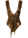 AMIR SLAMA METALLIC BELTED SWIMSUIT,998312443632