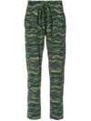 Amir Slama Wave Print Drawstring Pants In Green