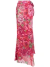 AMIR SLAMA FLORAL PRINT SKIRT,1027112400620