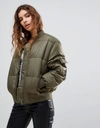 CHEAP MONDAY RISKY QUILTED BOMBER - GREEN,0442474