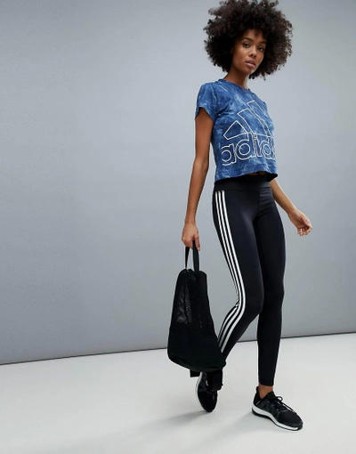 Adidas Originals Adidas Training Three Stripe Leggings-black