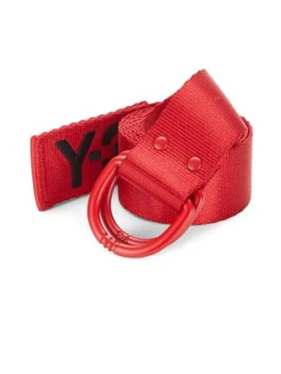 Y-3 Logo Webbing Belt In Chilli Pepper