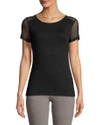 ANATOMIE MELISSA SHEER-PANEL SHORT-SLEEVE T-SHIRT,PROD207450188