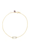 YI COLLECTION 18K GOLD WHITE TOPAZ AND AMETHYST BRACELET,YI-R18-10