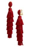 OSCAR DE LA RENTA TASSEL CLIP EARRINGS,S18J909