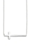 Argento Vivo Modern Sideways Cross Pendant Necklace In Silver