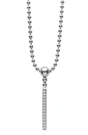 Lagos Sterling Silver Caviar Spark Diamond Stick Pendant Necklace, 16 In Silver/ Diamond