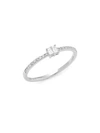 KC DESIGNS Stack & Style 14K White Gold & Baguette Diamond Ring,0400095744862