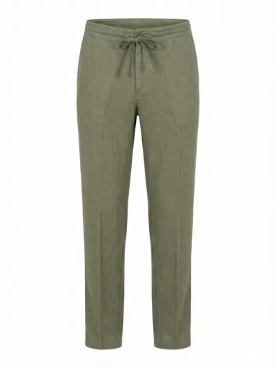 120%lino Drawsting Pants In Green