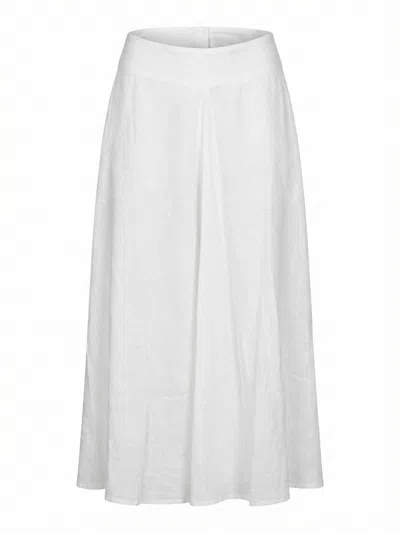 120%lino Long Skirt In White