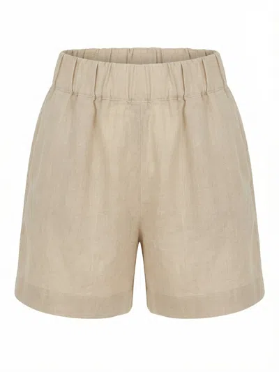 120%lino Shorts In Brown