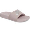 Nike Women's Benassi Jdi Swoosh Slide Sandals From Finish Line In Particle Rose/ Metallic Gold