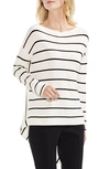 VINCE CAMUTO ASYMMETRICAL HEM STRIPE SWEATER,9028203