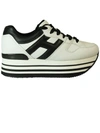 Hogan 70mm Sportivo Leather Platform Sneakers, White/black