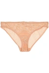 STELLA MCCARTNEY WOMAN BOW-DETAILED LOW-RISE LACE BRIEFS NEUTRAL,US 1071994536047122