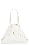 AKRIS SMALL AI TECHNO CONVERTIBLE SATCHEL - WHITE,1005PA61275