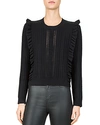 THE KOOPLES RUFFLED CABLE-KNIT SWEATER,FPUL1602
