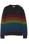 JW ANDERSON EMBROIDERED STRIPED WOOL SWEATER