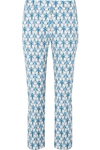 PRADA Iris printed stretch-poplin skinny pants