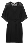 EBERJEY ADORA LACE-TRIMMED STRETCH-MODAL JERSEY ROBE