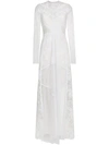 GIVENCHY GIVENCHY HIGH NECK FITTED SHEER PANELLED LACE GOWN - WHITE,BW202W200E12474230