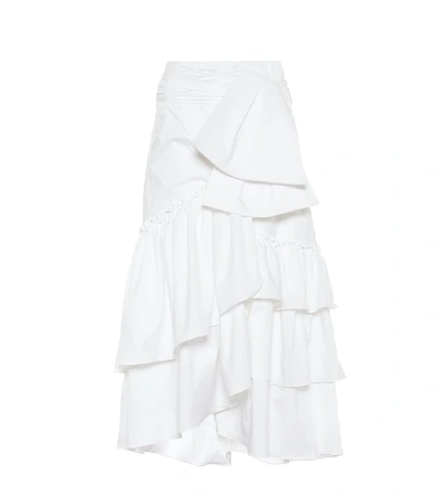 Johanna Ortiz Roswell Cotton Poplin Skirt In White