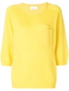 ALLUDE ALLUDE PATCH POCKET JUMPER - YELLOW,18201123212639327