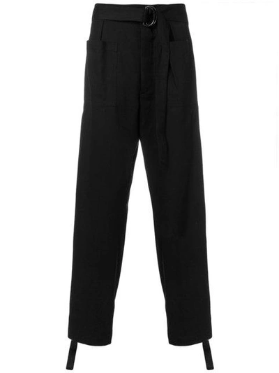 Jil Sander Belted Trousers In Black