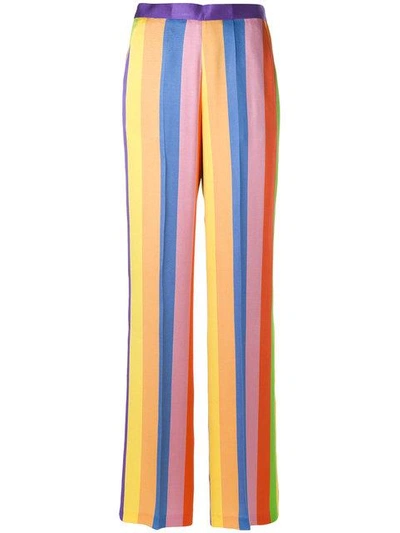 Etro Striped Silk Twill Wide Leg Pants In Multicolor