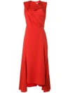 VICTORIA BECKHAM DRAPED FRONT MIDI DRESS,DRMID630712643810