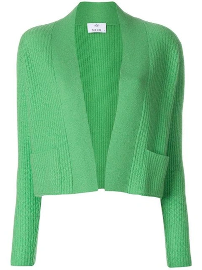 Allude Ribbed Cardigan In Green