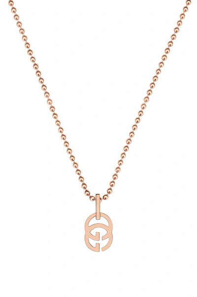 Gucci 18k Yellow Gold Running G Necklace, 17.71" In Metallics
