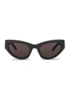 Saint Laurent 215 Grace Embellished Cat-eye Sunglasses In Black