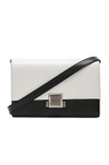 SAINT LAURENT SAINT LAURENT MEDIUM COLORBLOCK LEATHER BELLECHASSE SATCHEL IN WHITE