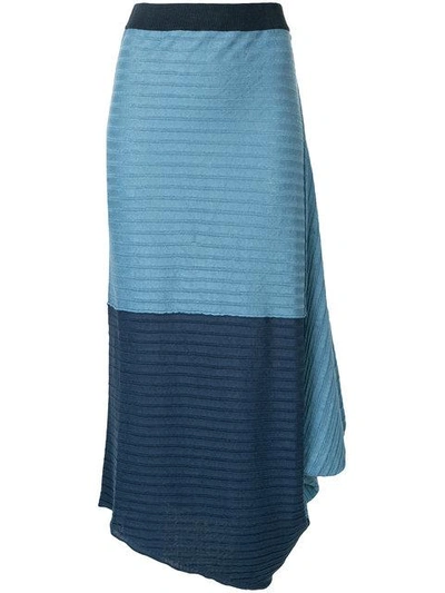 Jw Anderson Infinity Gathered Linen Maxi Skirt In Blue