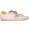 GOLDEN GOOSE WHITE YELLOW SUPERSTAR LOW SNEAKERS,10387548