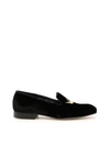CHURCH'S CROWN EMBROIDERY VELVET LOAFERS,10387057