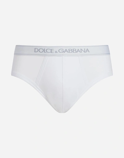 Dolce & Gabbana Briefs In Stretch Cotton In White