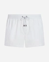 Dolce & Gabbana White Short Swimming Shorts With Logoed Ribbon In White