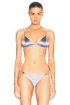 Fleur Du Mal Luxe Triangle Bra In Blue