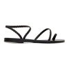 Ancient Greek Sandals Black Braided Leather Eleftheria Sandals