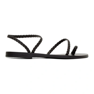 Ancient Greek Sandals Ags Elefteria Lthr Fltsndl - 黑色 In Black